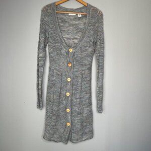 Anthropologie Gray Button-Up Cardigan
